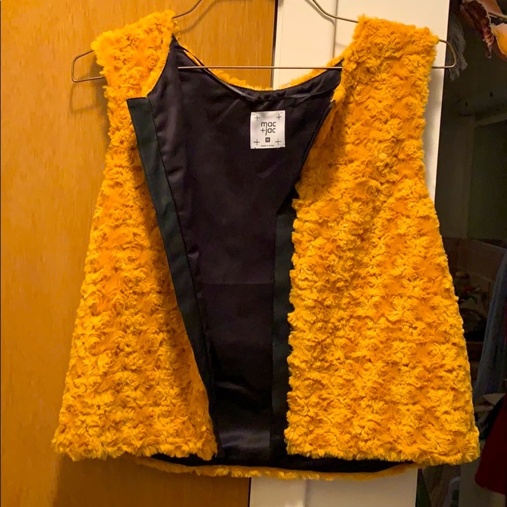 Fuzzy harvest yellow vest